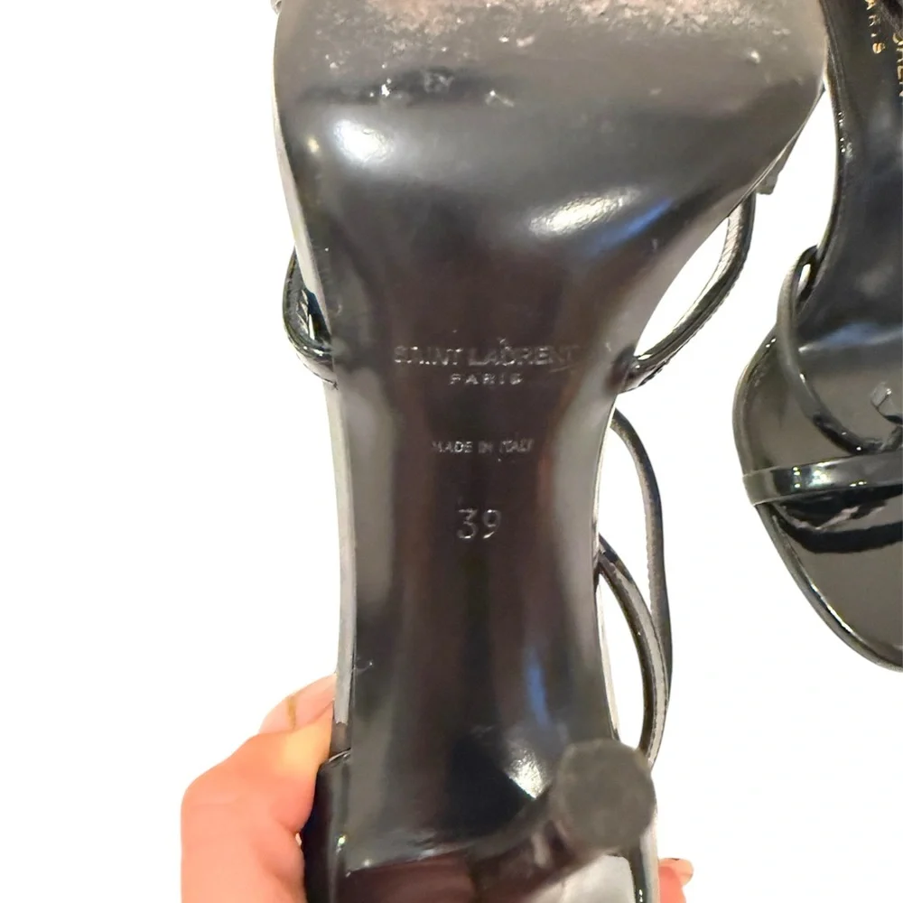 Saint Laurent Black Patent Leather Stiletto Heels - Picture 5 of 5
